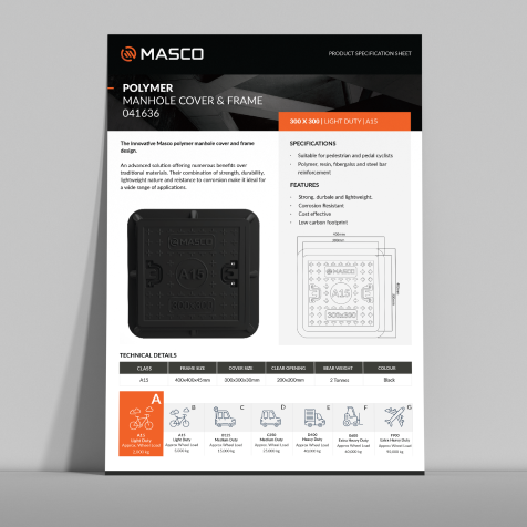 Masco product specification sheet