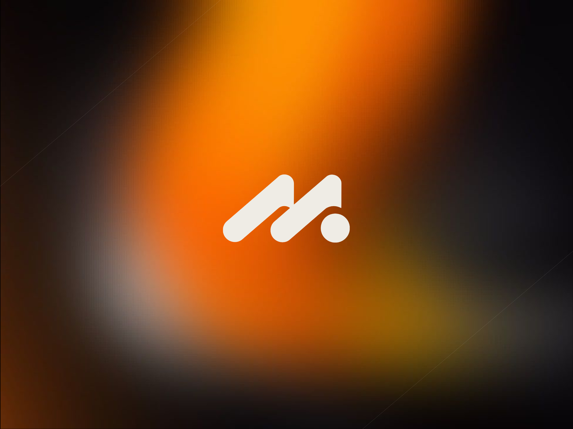 The Mezzo Collective monogram on a deep orange gradient
